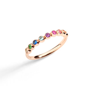 Dodo Bollicine Gemstone Ring in 9K Rose Gold
