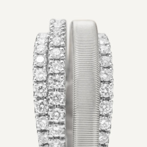 Marco Bicego Masai 4 Strand 18k White Gold Coil 3 Pavè Band Diamond Ring