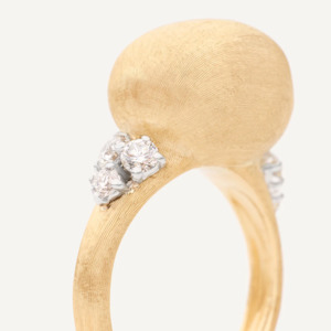 Marco Bicego Rings: Marco Bicego Africa Ball 18k Gold Side Diamond Ring