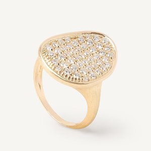 Marco Bicego Rings: Marco Bicego Lunaria 18k Gold Diamond Pavé Ring