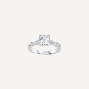Bellucci Engagement Ring in 18k White Gold with Diamonds