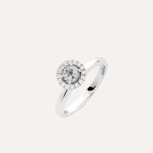 Colori Ring in 18k White Gold with White Topaz and Diamonds