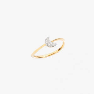 DoDo Ring MOON Diamonds and Yellow Gold - Mini