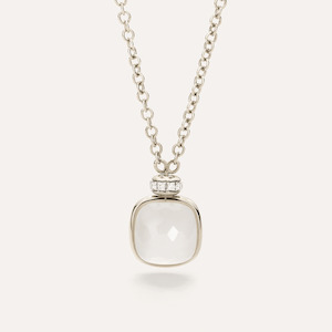Pomellato Nudo Necklace with Milky Quartz and Diamonds