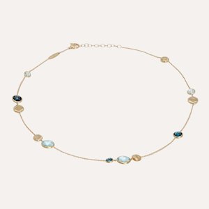 Marco Bicego Jaipur 18k Gold Mixed Blue Necklace Short