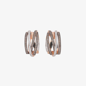 Al Coro Serenata Diamond Hoop Earrings in 18k Rose Gold
