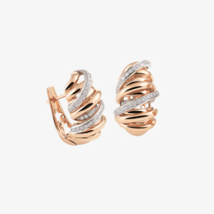 Al Coro Serenata Diamond Earrings in 18k Rose Gold