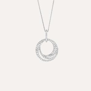 Wave Necklace in 18k White Gold with Diamonds