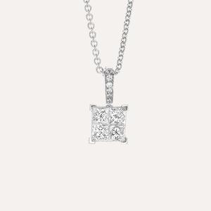 Hulchi Belluni Bellucci Quadrato Necklace in 18k White Gold with Diamonds