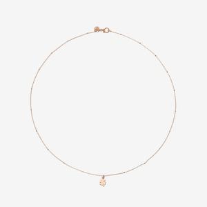 DoDo Necklace FOUR LEAF CLOVER Rose and White Gold Mini