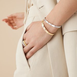 Marco Bicego Masai 18k Gold and Diamonds Thin Bangle Bracelet