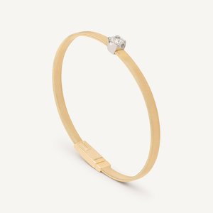 Marco Bicego Bracelets: Marco Bicego Masai 18k Gold Bangle with Cushion Cut Diamond