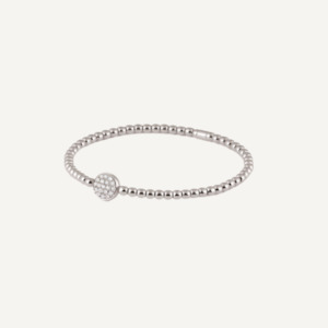 Al Coro Stretchy Bracelet in 18k White Gold with Diamond Disc