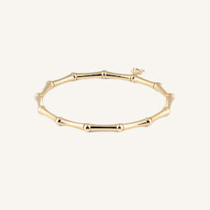Al Coro Bamboo Stretchy Bracelet in 18k Yellow Gold