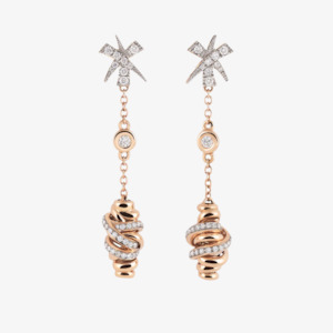 Al Coro Serenata Diamond Pendant Earrings in 18k Rose Gold