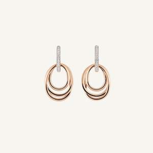 Al Coro Serenata Rose Gold Oval Drop Earrings