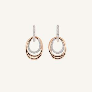 Al Coro Earrings: Al Coro Serenata 18k Gold and Diamond Oval Drop Earrings