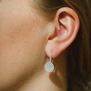 Hulchi Belluni Earrings: Rondo Earrings in 18k White Gold with Diamonds