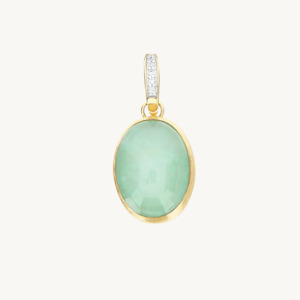 Nanis Muse Boule Jadeite Pendant in Gold with Diamonds (Medium)