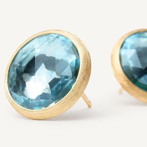 Marco Bicego Jaipur 18k Gold Sky Blue Stud Earrings - Large size