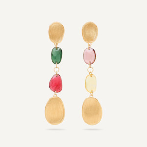 Marco Bicego Lunaria Colour 18K Yellow Gold Mixed Tourmaline Earrings