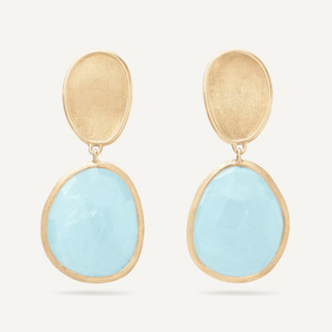 Type Drop Earrings: Marco Bicego Lunaria Aquamarine 18k Yellow Gold Earrings