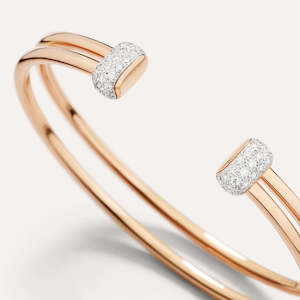 Pomellato Together Bangle in 18k Rose Gold with White Diamonds