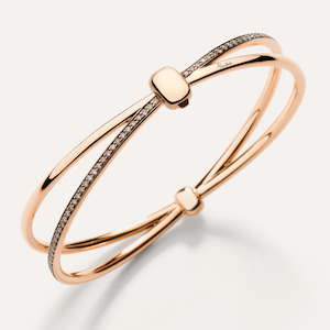Pomellato Together Bangle in 18k Rose Gold with Brown Diamonds