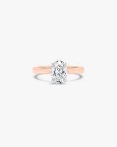 Classica Oval Solitaire Diamond Engagement Ring in Rose Gold