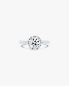 Rosa Solitaire Diamond Engagement Ring in White Gold