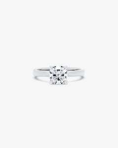 Classica Cushion Solitaire Diamond Engagement Ring in White Gold