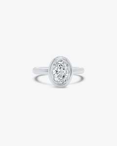 Rosa Oval Solitaire Diamond Engagement Ring in White Gold