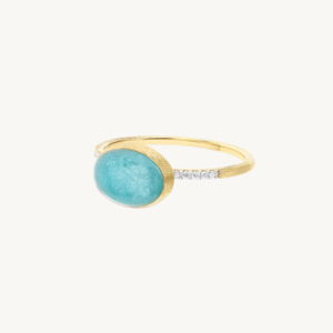 Nanis Muse Boule Gold and Amazonite Gemstone Ring with Diamonds (Small)
