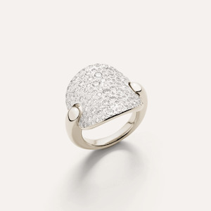 Pomellato Sabbia Ring in 18k Manganese White Gold and Diamonds