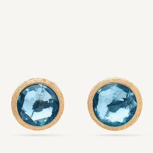 Marco Bicego Jaipur 18k Gold Sky Blue Stud Earrings