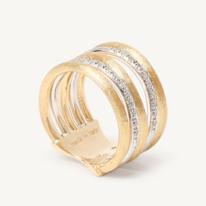 Marco Bicego Jaipur Link Yellow and White Gold Ring with Diamonds