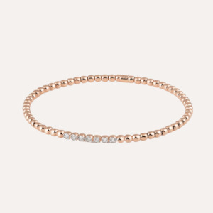 Al Coro Stretchy bracelet in 18k Rose Gold with 7 Diamonds