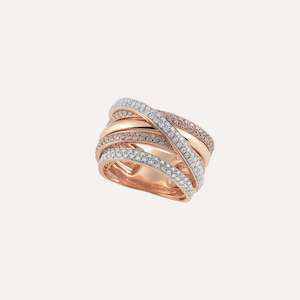 Al Coro Serenata: Al Coro Serenata Ring Brown and White Diamonds 18k Gold