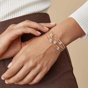 Marco Bicego Marrakech Onde: Marco Bicego Marrakech Onde Bracelet 5 Strand Floral 18k Gold with Diamonds