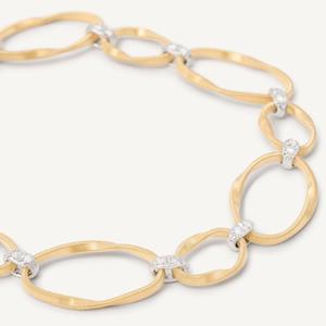 Marco Bicego Marrakech Onde Flat Bracelet 18k Gold with Diamonds
