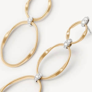 Marco Bicego Marrakech Onde: Marco Bicego Marrakech Onde Drop Earrings Diamonds 18k Gold 3 Links