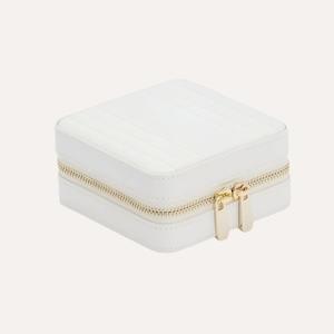 Maria Small Zip Jewellery Travel Case in White