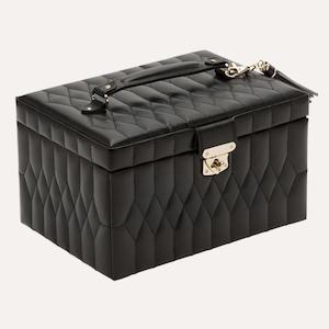 Jewellery Boxes: Caroline Black Medium Jewellery Travel Case