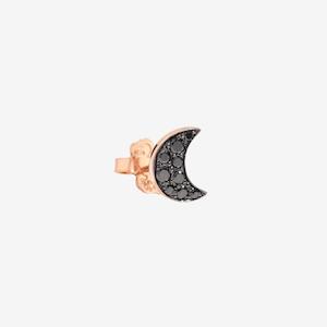 Dodo Stellina: DoDo Earrings MOON Black Diamonds Rose Gold
