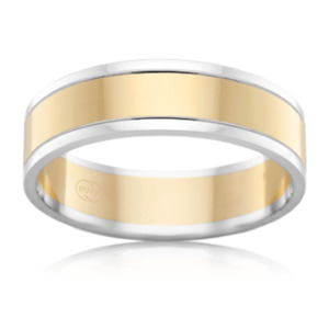Mens Wedding Rings: Mens Wedding Ring with Mixed Gold