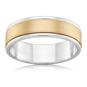 Mens Wedding Rings: Mens Yellow Gold and White Gold Wedding Ring