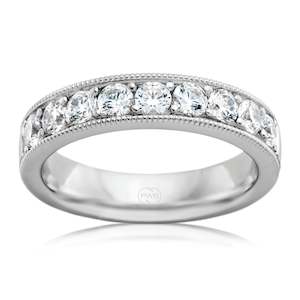 Womens Wedding Rings: Extra Large Milgrain Patterned Diamond Wedding Ring