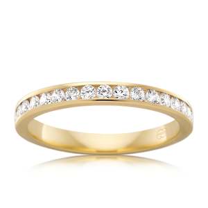 Women's Small Wedding Ring with Channel Set Diamonds