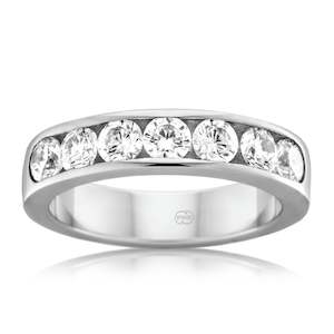 Women's Extra Large Platinum Channel Set Diamond Wedding Ring