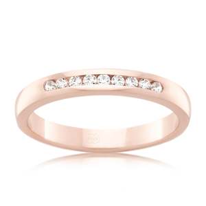 Womens Wedding Rings: Diamond Channel Set Barrel Wedding Band